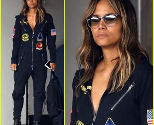 Halle Berry Steps Out in Aviator Onesie While Out in Beverly Hills