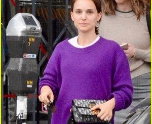 Natalie Portman Goes Pretty in Purple for Lunch