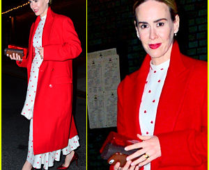 Sarah Paulson is Ravishing in Red While Grabbing Dinner in NYC